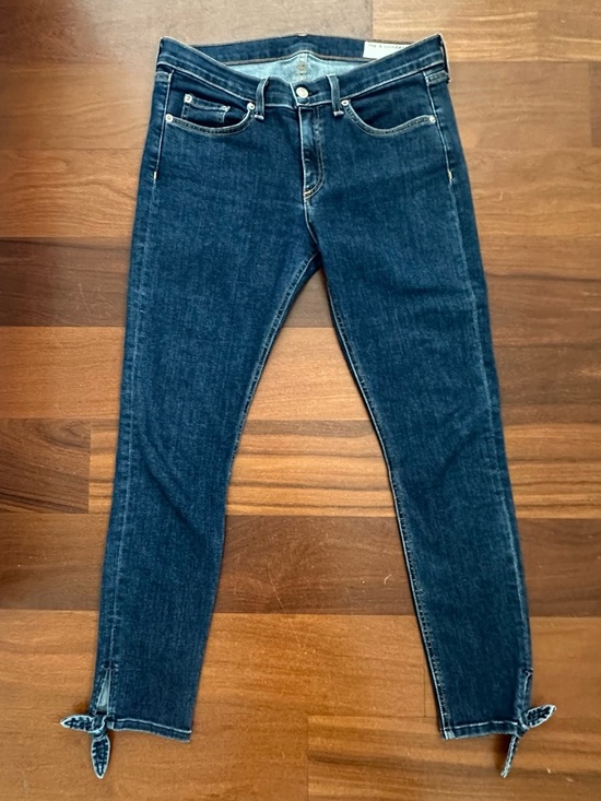 Rag & Bone Stevie Capri Tie Ankle Jeans in Paz. Denim Dark Wash Size 30 NWOT - Picture 2 of 7